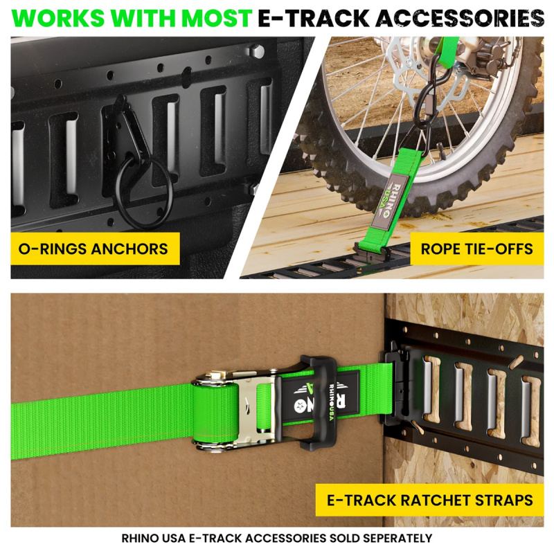 Rhino USA 5Ft E-Track Tie-Down Rails, Silver (2 Pack) thumbnail 8