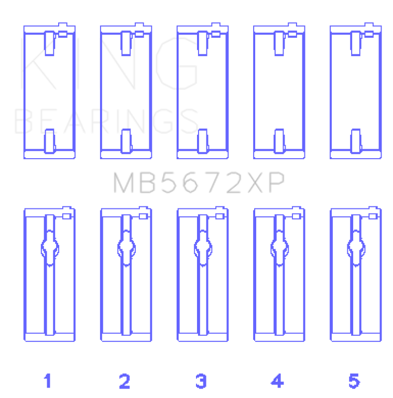King Ford Escort/Sierra YB 2.0L DOHC Cosworth (Size STD) Performance Main Bearing Set