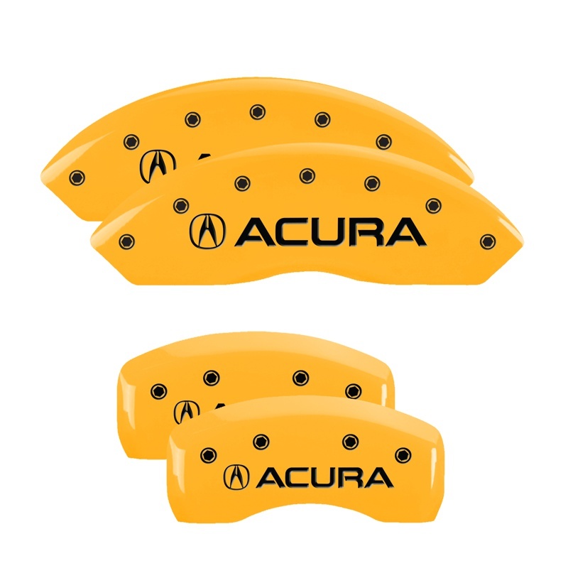 MGP 4 Caliper Covers Engraved Front & Rear Acura Yellow Finish Black Char 2006 Acura TL thumbnail 6