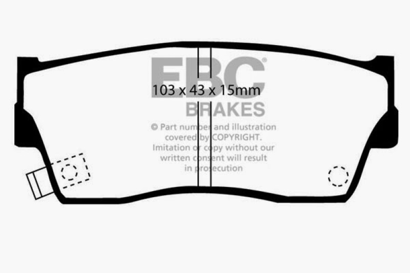 EBC 98-00 Chevrolet Tracker 1.6 (2 Door) Greenstuff Front Brake Pads thumbnail 3