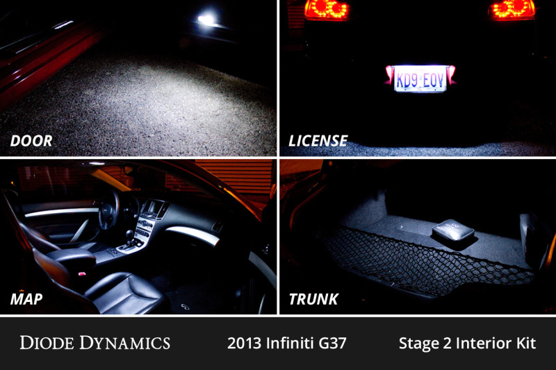 Diode Dynamics 08-15 Infiniti G37 Coupe/Convertible Interior LED Kit Cool White Stage 2 thumbnail 4