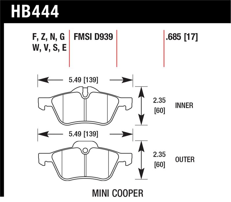 HAWK DTC-60 Brake Pad Sets