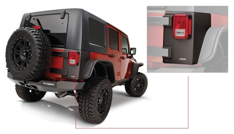 07-18 Jeep Wrangler Trail Armor Rear Corners - Black - Image 2