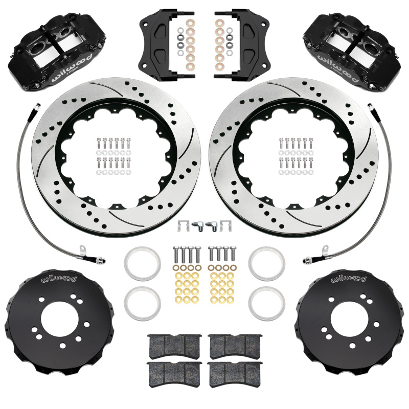 Wilwood 89-98 Nissan 240SX/89-94 Skyline/90-96 300ZX Superlite 6R Fr BBK w/ 14in D/S Rotors - Black
