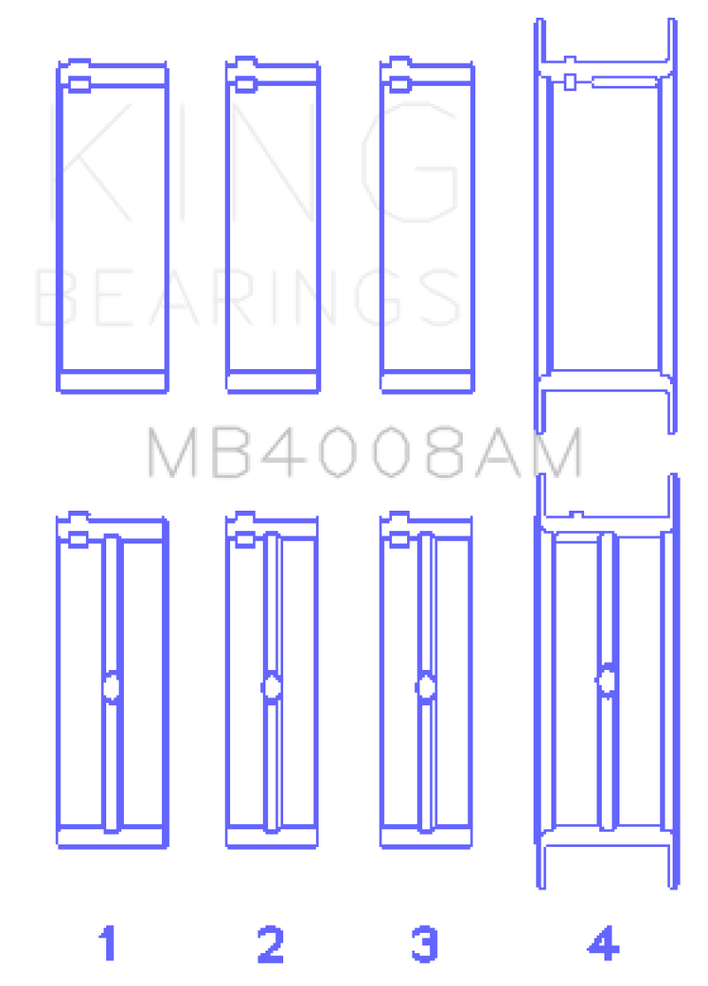 King Engine Bearings Nissan VG20E/VG20DET V6 (Size 0.25) Main Bearing Set thumbnail 4