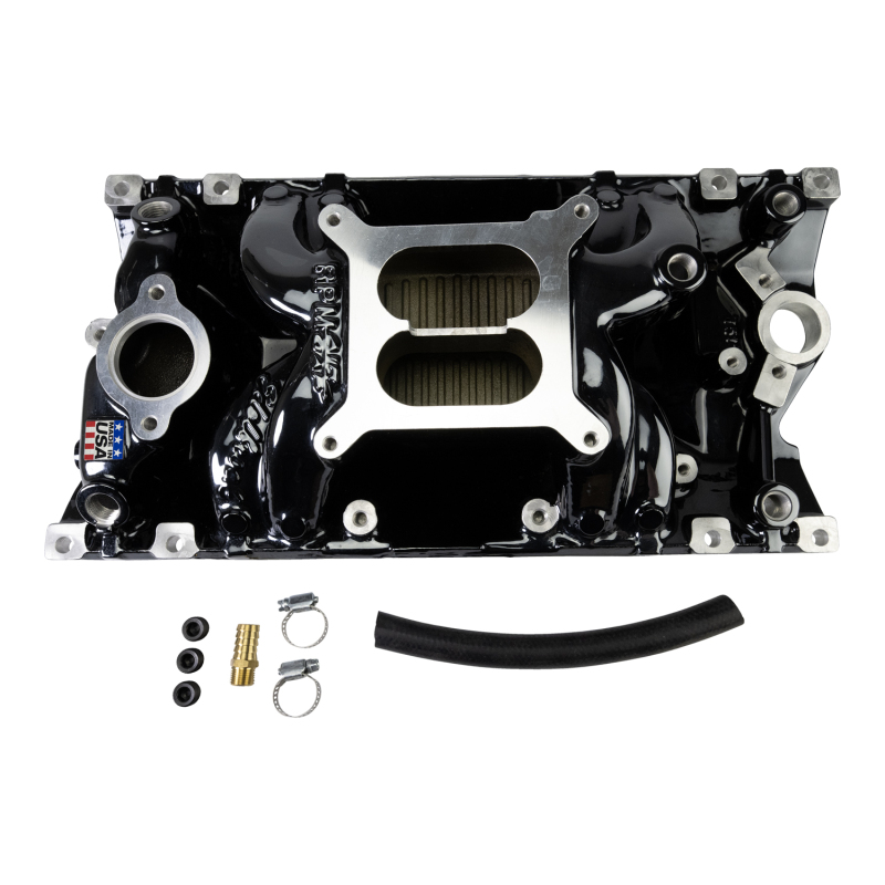 Edelbrock Performer RPM Air-Gap Intake Manifolds 7516-BP Manifold, Air Gap, Dual Plane, Aluminum, Black Plasma Coated, Square Bore, Chevy, Vortec/E-Tec, Each thumbnail 5