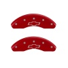 MGP Front set 2 Caliper Covers Engraved Front Bowtie Red finish silver ch thumbnail 7