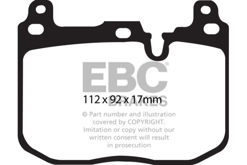 EBC 14-18 BMW M3 3.0 Twin Turbo (F80) Redstuff Front Brake Pads thumbnail 5