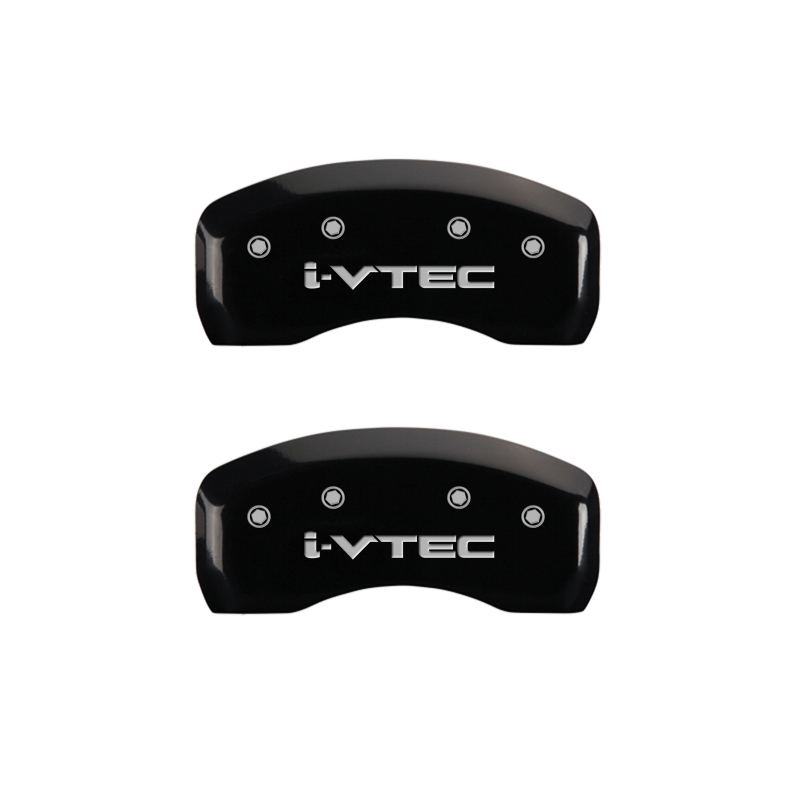 MGP 4 Caliper Covers Engraved Front & Rear I-Vtec Black Finish Silver Char 2016 Acura ILX thumbnail 7