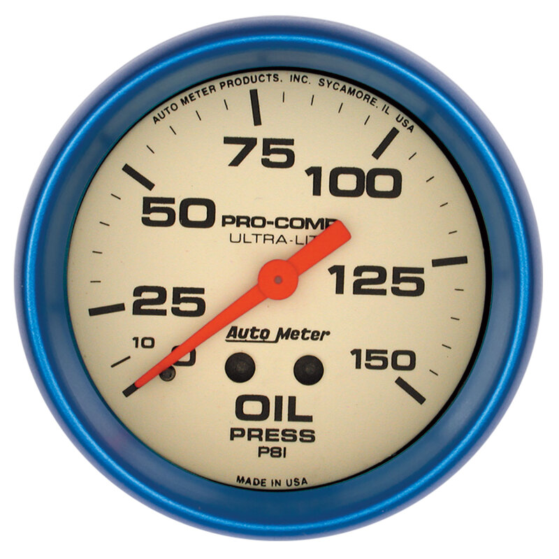 Autometer Ultra-Nite 66.7mm 0-150 PSI Mechanical Oil Pressure Gauge thumbnail 5