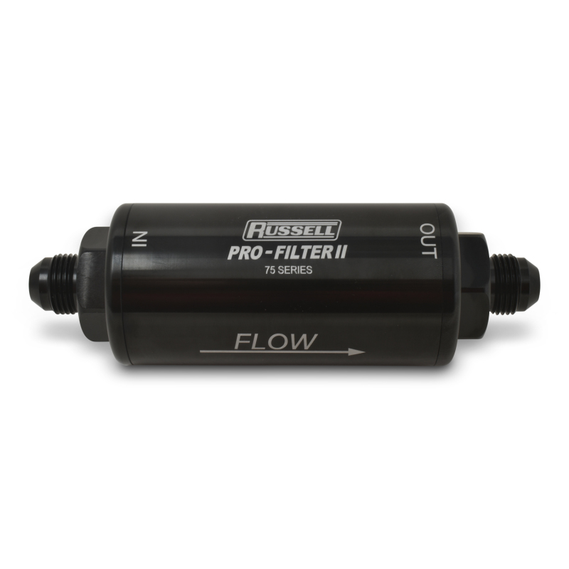 75 Series Pro-filter 2 10AN Male In/Out, 10 Micron Element With Black Finish