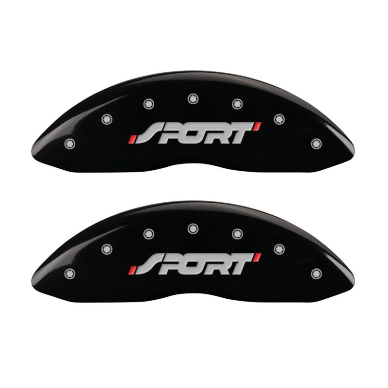 MGP 4 Caliper Covers Engraved Front & Rear SPORT Black finish silver ch thumbnail 4