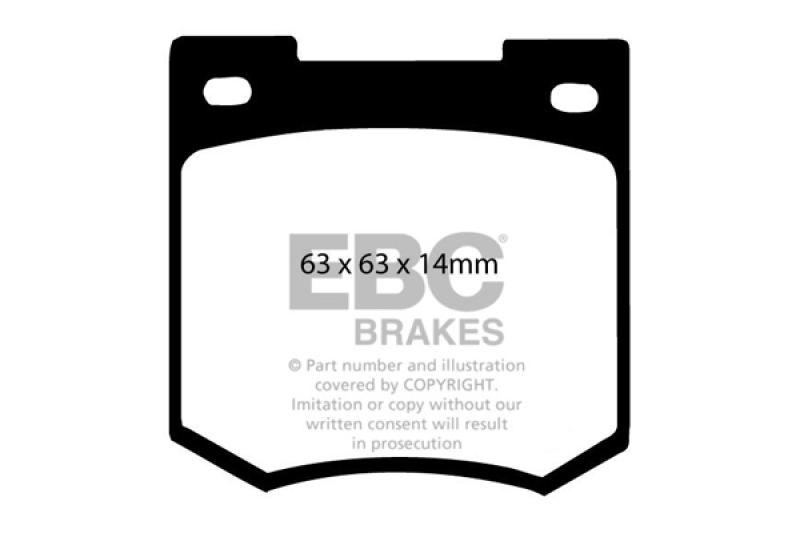 EBC 67-70 Ford Cortina 1.6 Greenstuff Front Brake Pads thumbnail 2