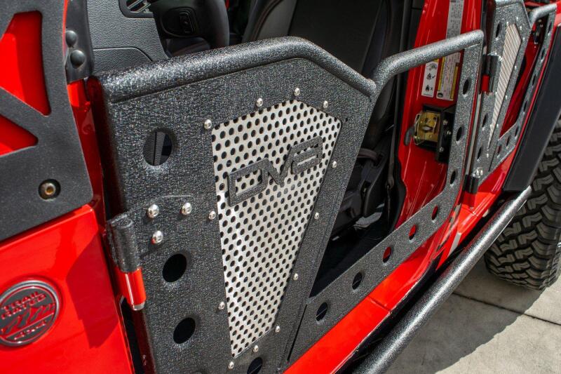 DV8 Offroad Jeep 18+ Wrangler JL / 20+ Gladiator JT Front Rock Doors w/ Perforated Aluminum Mesh thumbnail 7