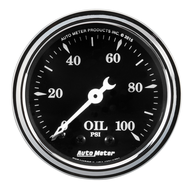 Auto Meter Gauge Oil Press 2 1/16in 100psi Mech Old Tyme Black thumbnail 4
