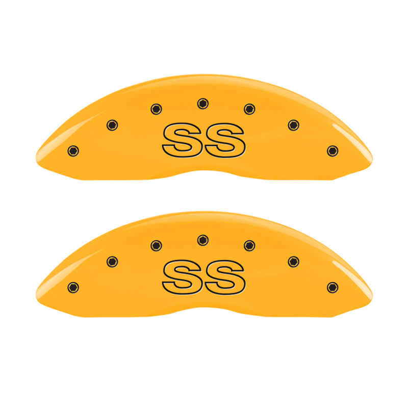 MGP 4 Caliper Covers Engraved Front & Rear Classic/SS Yellow Finish Black Char 2000 Chevrolet Camaro thumbnail 5