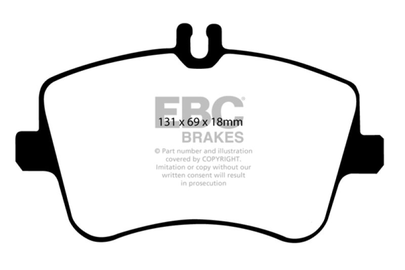 EBC 02-03 Mercedes-Benz C230 (W203) 2.3 Greenstuff Front Brake Pads thumbnail 2