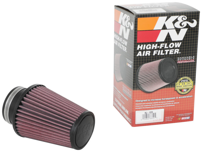 K&N Universal Clamp-On Air Filter 3in Flange ID x 5in Base OD x 3.5in Top OD x 6in Height thumbnail 2