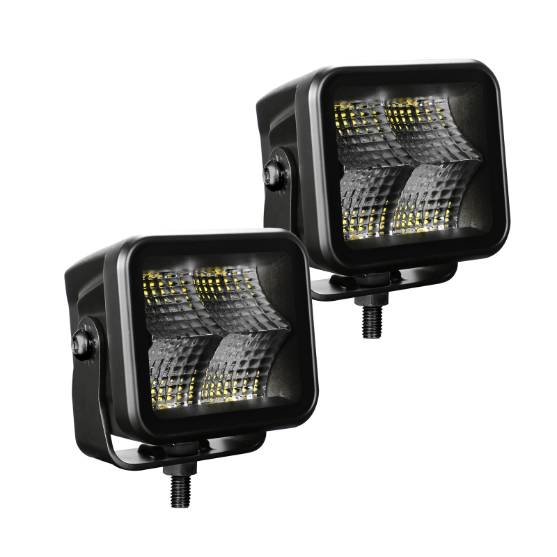 Go Rhino Xplor Blackout Series Cube LED Flood Light Kit (Surface/Threaded Stud Mnt) 2x2 - Blk (Pair) thumbnail 5