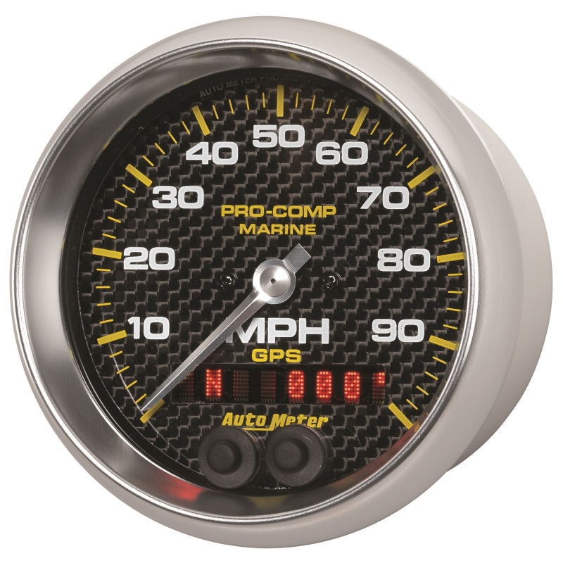 Autometer Marine Carbon Fiber 3-3/8in 100MPH GPS Speedometer Gauge thumbnail 9