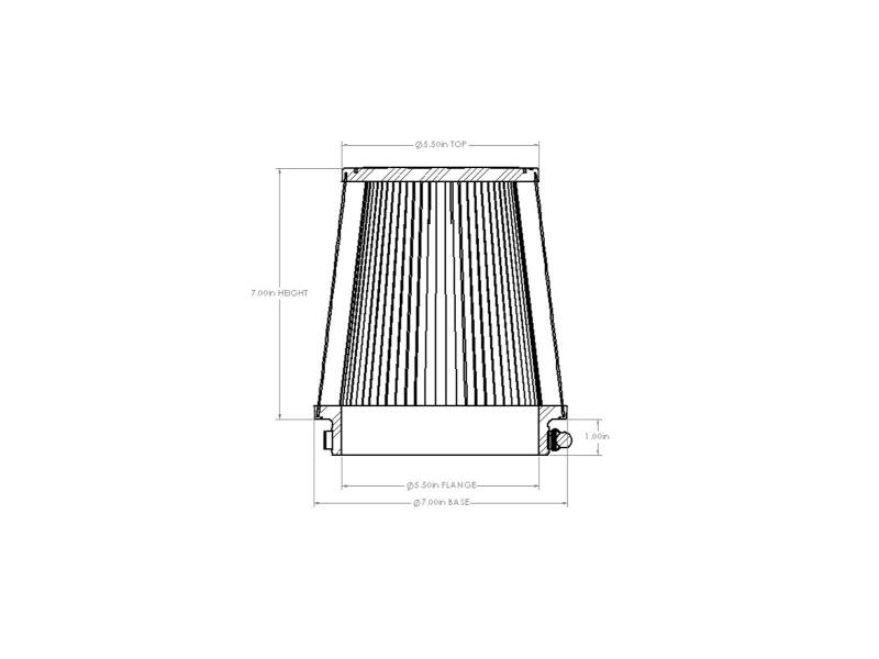 aFe Magnum FORCE Intake Repl. Filter w/ D2 Dura-Dry Media - 5-1/2in F x 7in B x 5-1/2in T x 7in H thumbnail 6