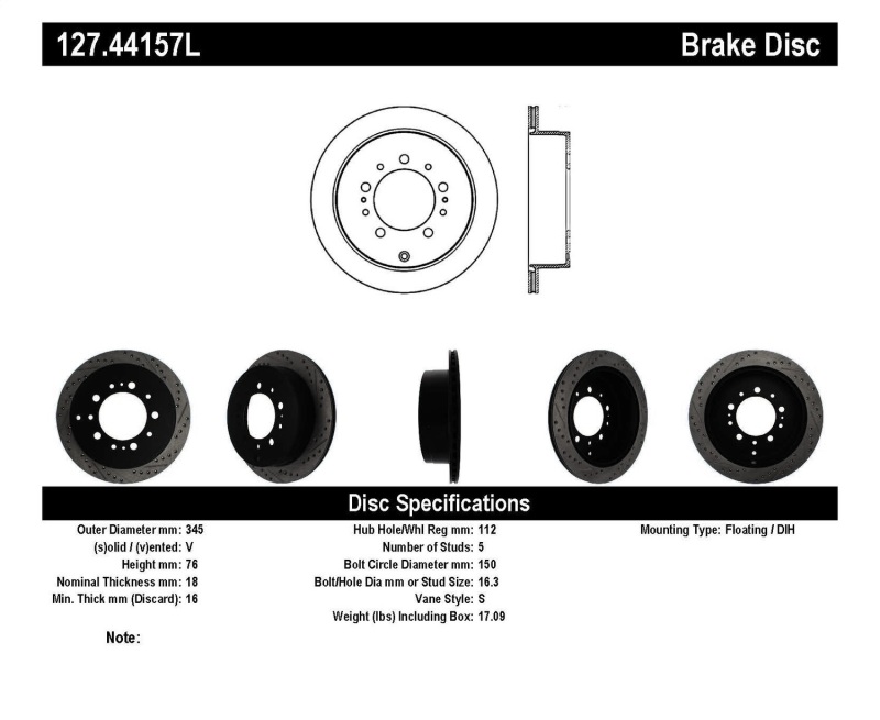 StopTech Slotted & Drilled Sport Brake Rotor thumbnail 4