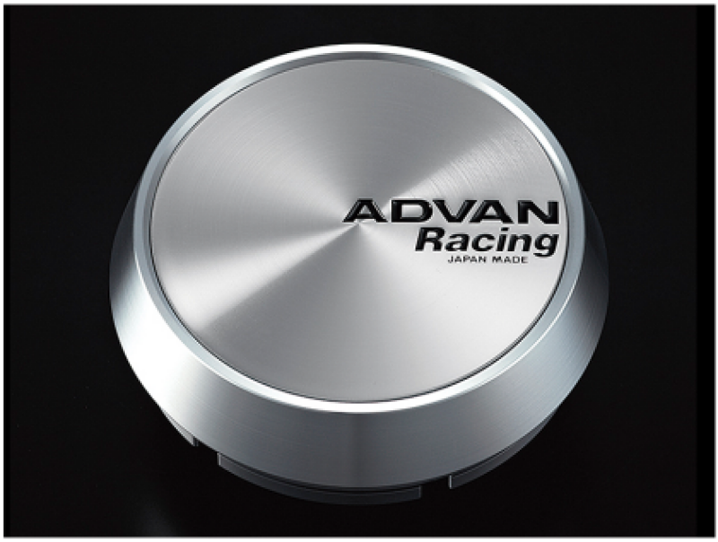 Advan 63mm Middle Center Cap - Platinum Silver w/ Black Letters