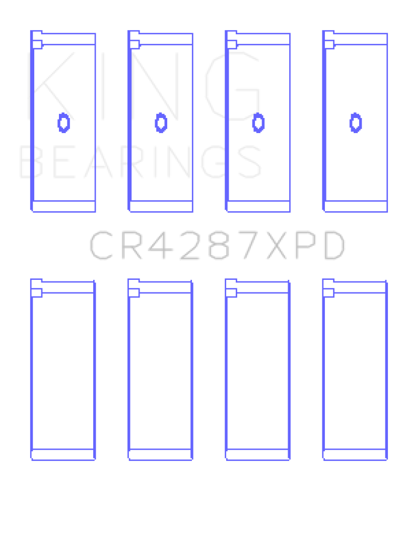 King Honda B18C1/B18C5 16V (Predoweled for Alum Rods) Performance Rod Bearing Set - Size STDX thumbnail 3