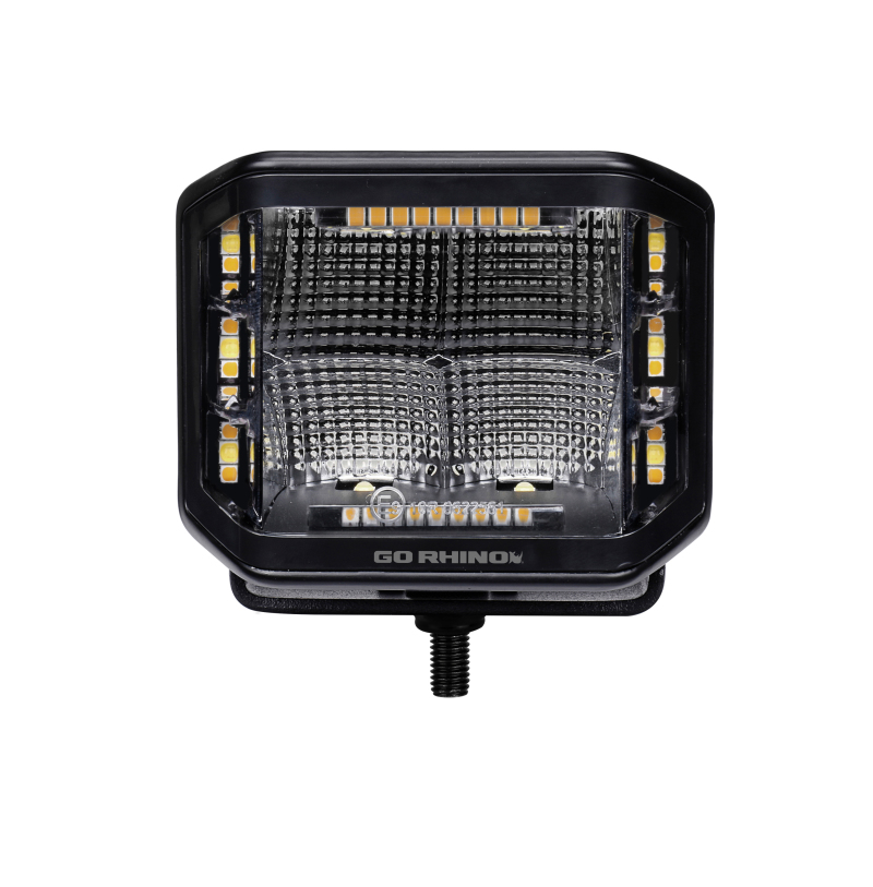 Go Rhino Xplor Blackout Combo Series Cube Sideline LED Flood Lights w/Amber 4x3 - Blk (Pair) thumbnail 4