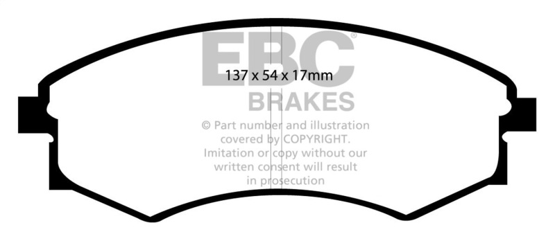 EBC Yellowstuff Brake Pads DP41358R Pads, Yellowstuff, Aramid Fiber, Front, Hyundai, Kia, Set