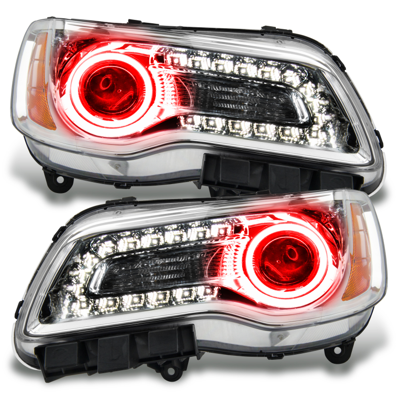 Oracle 11-14 Chrysler 300C NON HID LED Halo Headlights Chrome Housing - Red thumbnail 2
