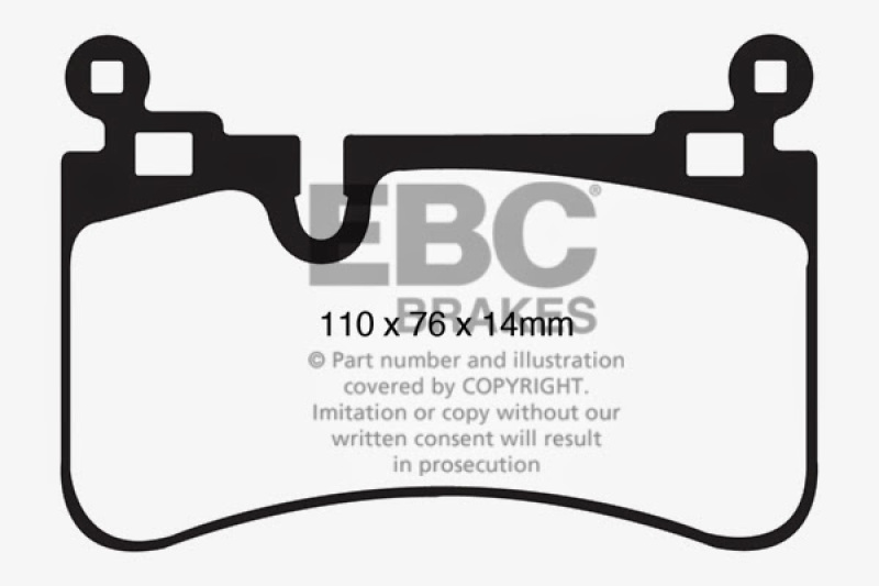 EBC 08-13 Mercedes-Benz C63 AMG (W204) 6.2 Redstuff Rear Brake Pads thumbnail 6