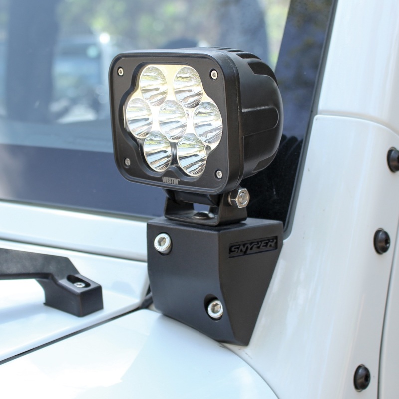 Westin/Snyper 07-17 Jeep Wrangler Snyper Lower Pillar Mounts - Textured Black thumbnail 7