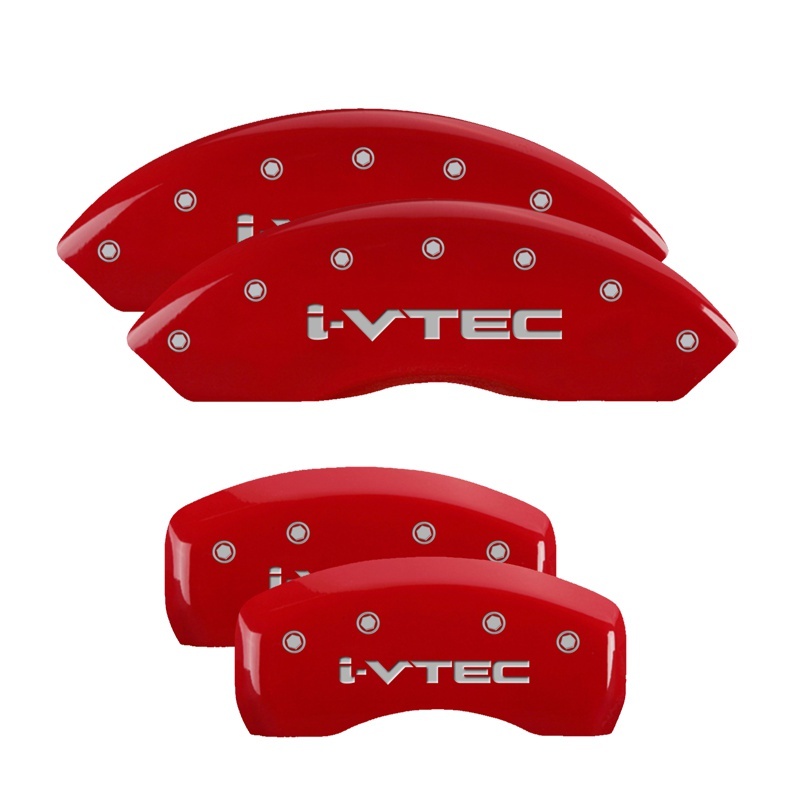MGP 4 Caliper Covers Engraved Front & Rear i-Vtec Red finish silver ch thumbnail 7
