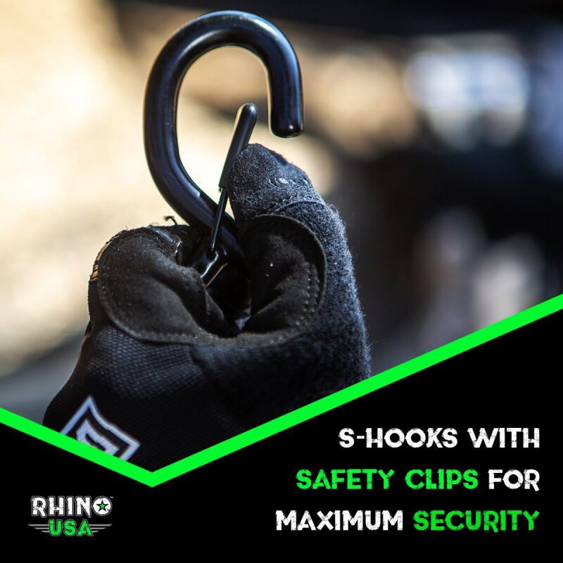 Rhino USA Cambuckle Motorcycle Tiedown Straps 2-Pack (Green) 1.5In X 8Ft