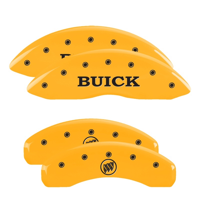 MGP 4 Caliper Covers Engraved Front Buick Rear Yellow Finish Black Char 2007 Buick Lucerne thumbnail 6