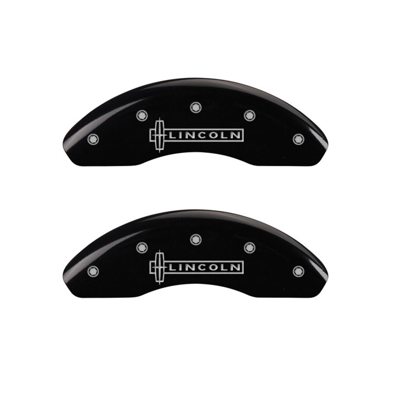 MGP 4 Caliper Covers Engraved Front Lincoln Engraved Rear MKZ Black finish silver ch thumbnail 4