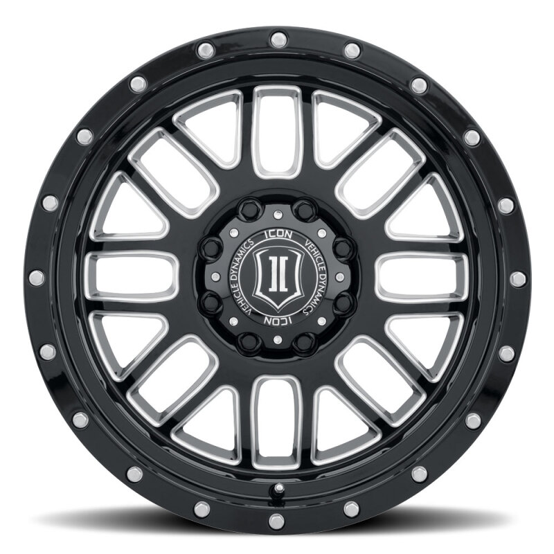 ICON Alpha 20x9 / 6x5.5 / 16mm / 5.625in BS Gloss Black Wheel w/ Milled Windows thumbnail 3