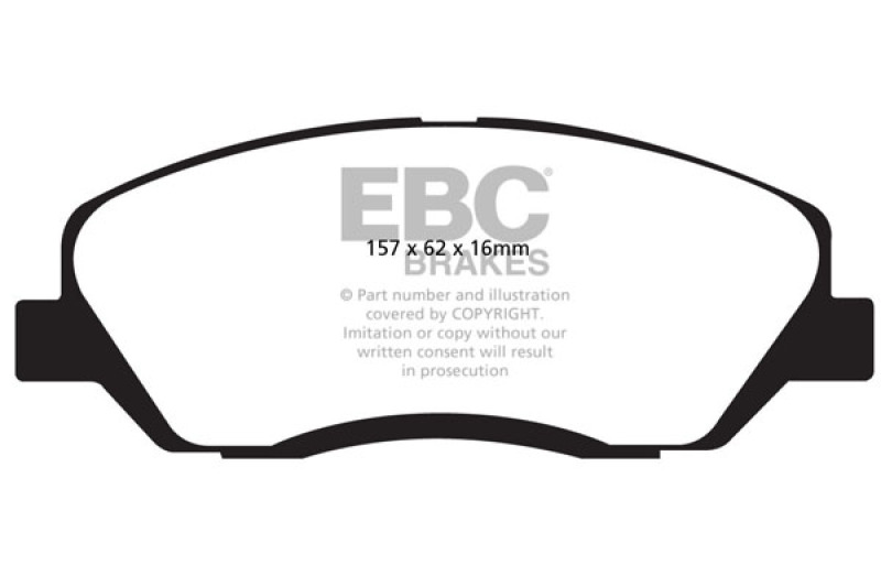 EBC 2017-2018 Hyundai Santa Fe (DM) 3.3L Ultimax2 Front Brake Pads thumbnail 3