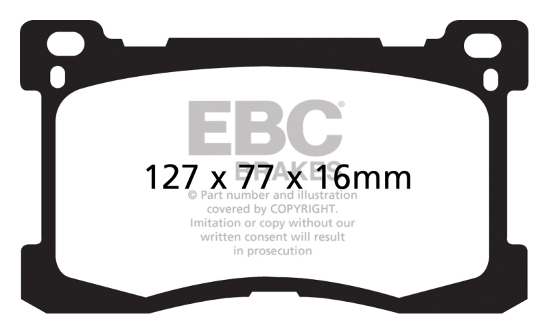 EBC 12+ Hyundai Equus 5.0 Yellowstuff Front Brake Pads thumbnail 6