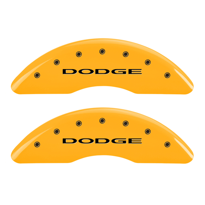 MGP 4 Caliper Covers Engraved Front & Rear Dodge Yellow Finish Black Char 2010 Dodge Ram 3500 thumbnail 4