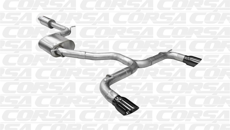 Corsa 14-16 Volkswagen GTI Mk7 Black Sport 3.0in Cat-Back Dual Rear Exit with Single Pro-Series Tips thumbnail 5