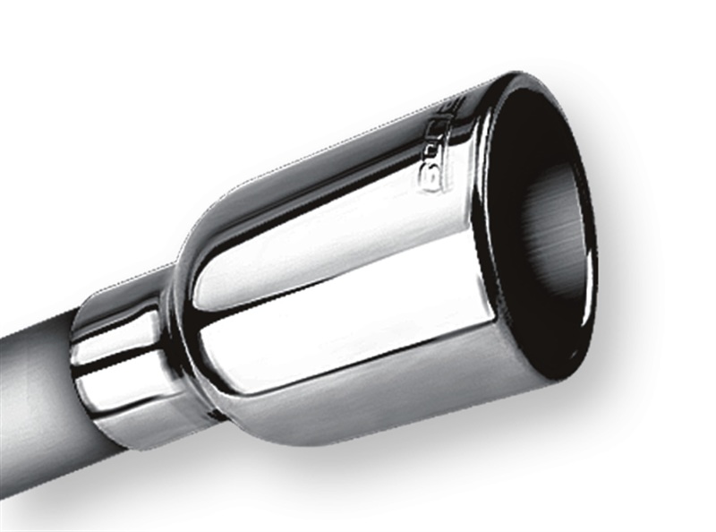 Borla 2.25in Inlet 3.19in Round Rolled Angle Cut Outlet x 5in Long Embossed Tip thumbnail 4