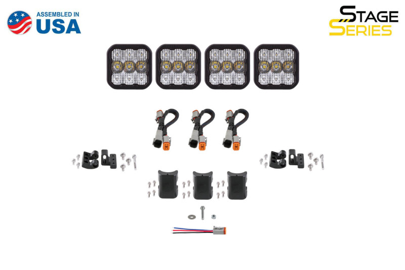 Diode Dynamics SS5 Sport Universal CrossLink 4-Pod Lightbar - Yellow Combo thumbnail 6