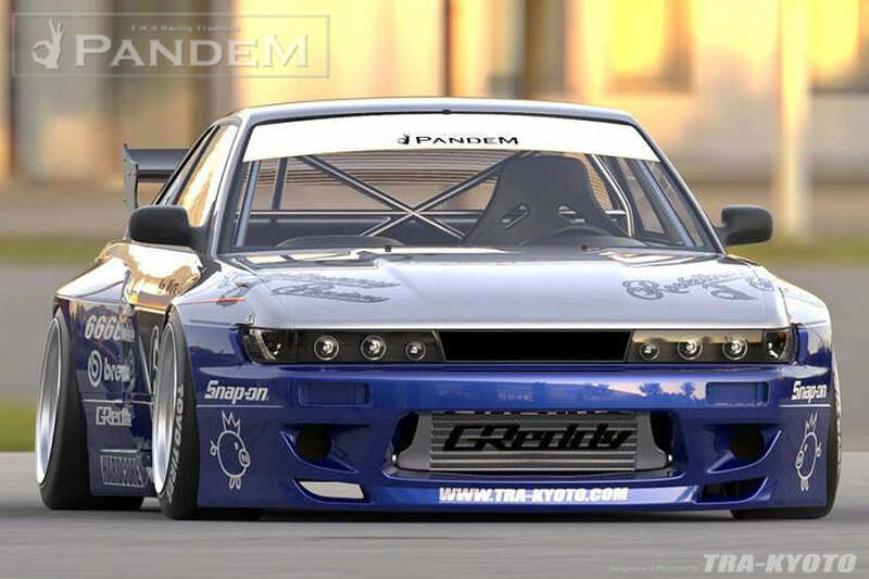 GReddy 89-94 Nissan 240SX Coupe w/ Silvia Headlights Pandem S13 Full Wide-Body Aero Kit w/o GT Wing thumbnail 6