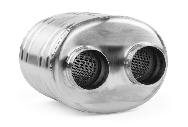 APR Premium Sound Absorption Muffler - Dual 63.5mm (2.5in) - Oval Body 220mm x 169mm x 211mm thumbnail 3
