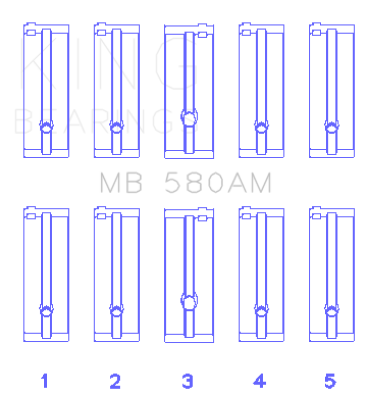 King Engine Bearings Toyota 21R/(Size +0.75mm) Main Bearing Set thumbnail 3