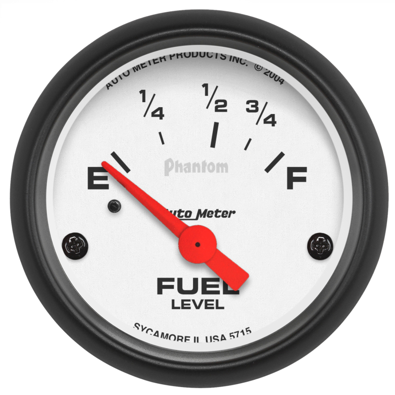 Autometer Phantom 52mm 73 Ohm Empty-10 Ohm Fuel Short Sweep Electric Fuel Level Gauge thumbnail 4