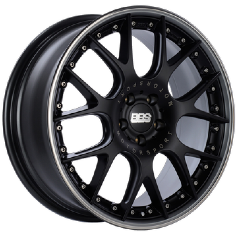 BBS CH-RII 20x9.5 5x112 ET25 Satin Black Center Platinum Lip SS Rim Prot Wheel -82mm PFS/Clip Req thumbnail 2