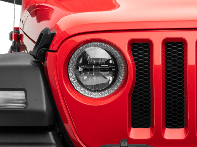 Raxiom 18-22 Jeep Wrangler JL/JT Axial 9-Inch LED Headlights w/RGB Halo- Black Housing (Clear Lens) thumbnail 2